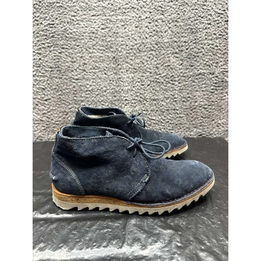 Paul Smith Jeans Suede Leather‎ Lace-Up Chukka Boot Navy Blue Mens Size 41 EU